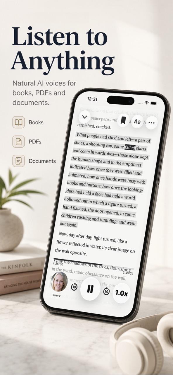 OpenVox Reader audio reading screen on iPhone